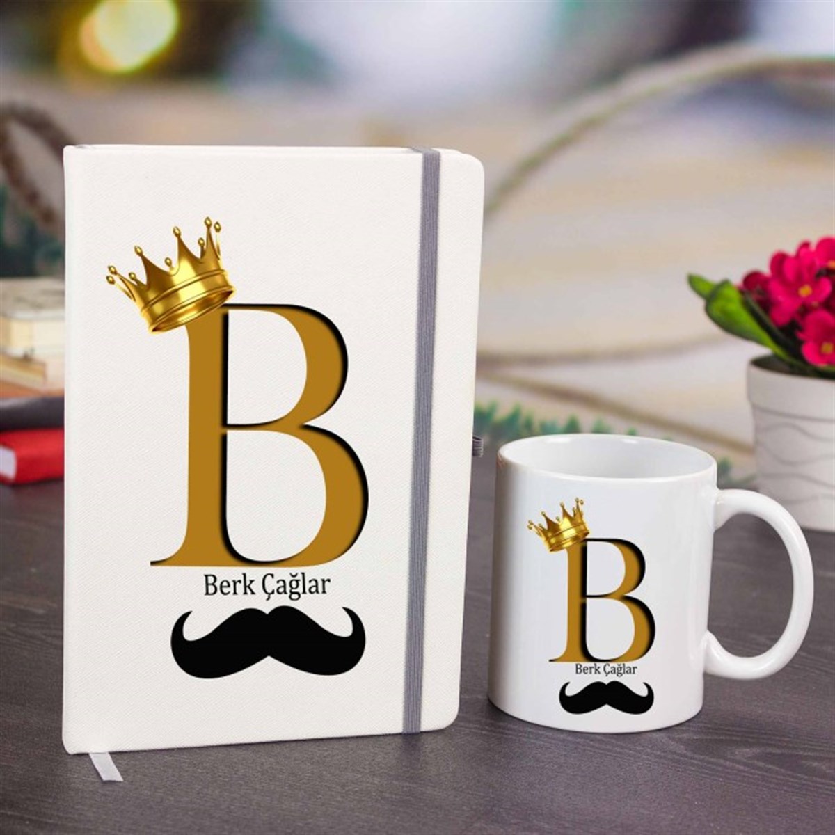 İsme Özel Defter ve Kupa Bardak Seti - Kral