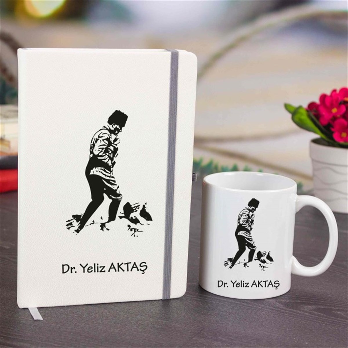İsme Özel Defter ve Kupa Bardak Seti - K. Atatürk M2