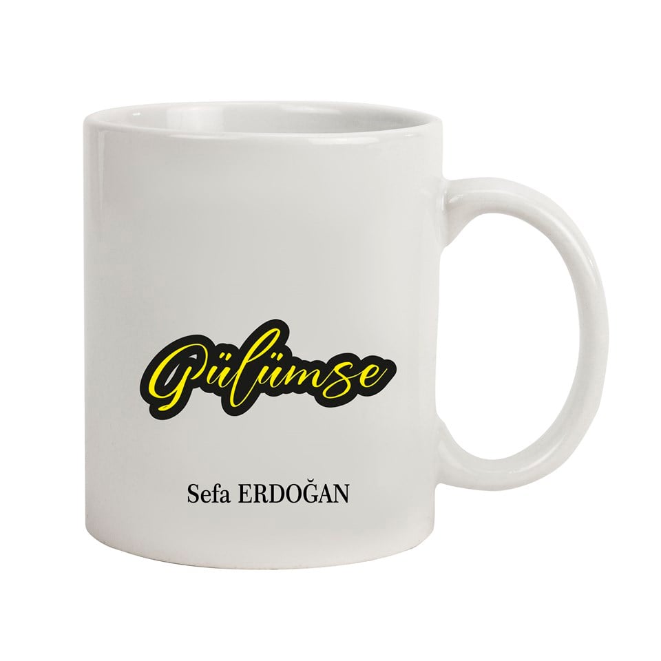 İsme Özel Defter ve Kupa Bardak Seti - Gülümse