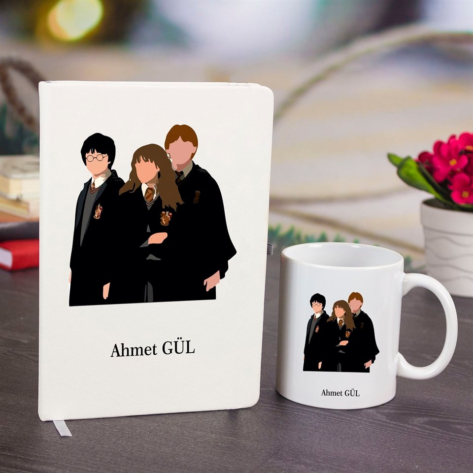 İsme Özel Defter ve Kupa Bardak Seti - Harry Potter