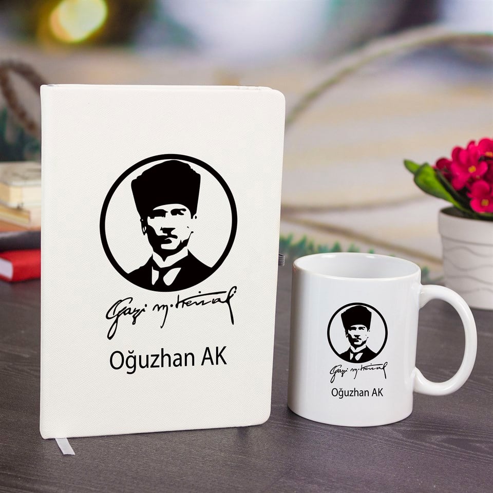 İsme Özel Defter ve Kupa Bardak Seti - M. Kemal Atatürk