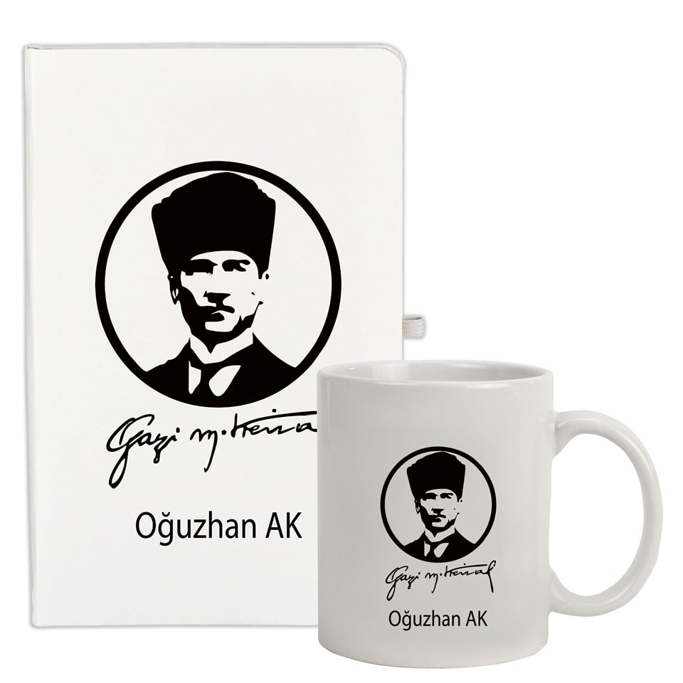 İsme Özel Defter ve Kupa Bardak Seti - M. Kemal Atatürk
