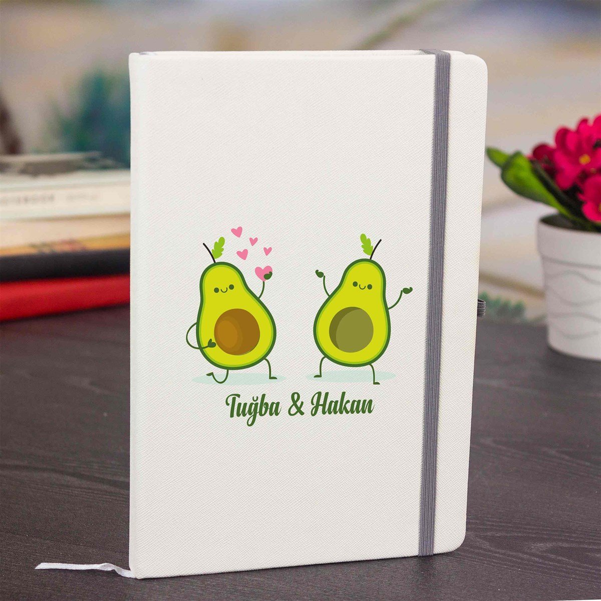 İsme Özel Defter ve Kupa Bardak Seti - Avakado
