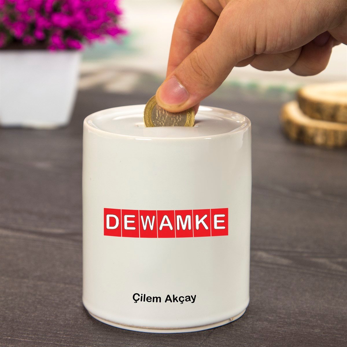 İsme Özel Dewamke Temalı Seramik Kumbara