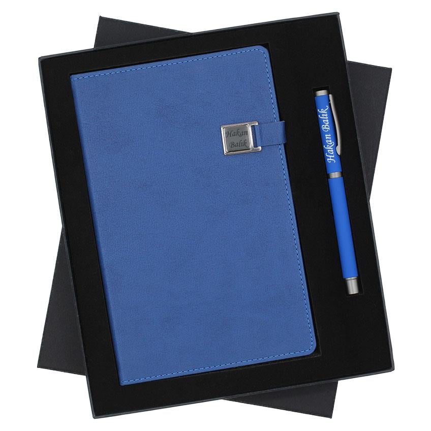İsme Özel Exlucive Defter ve Roller Kalem Seti Tasarım Kutulu