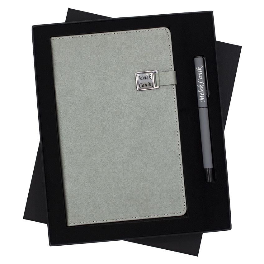 İsme Özel Exlucive Defter ve Roller Kalem Seti Tasarım Kutulu