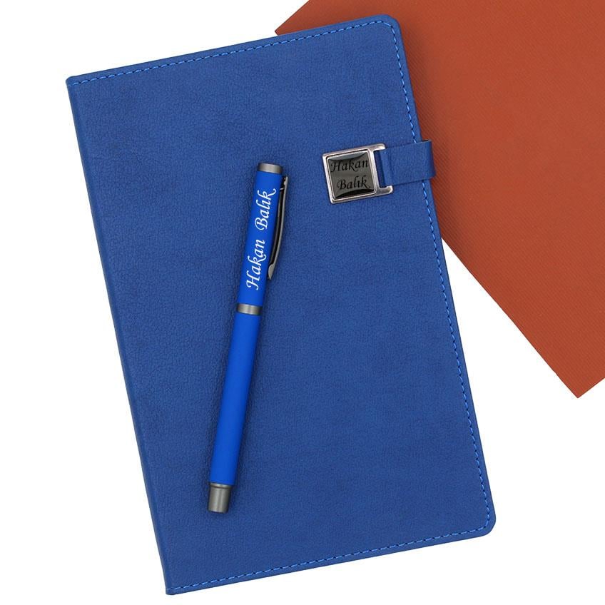 İsme Özel Exlucive Defter ve Roller Kalem Seti Tasarım Kutulu