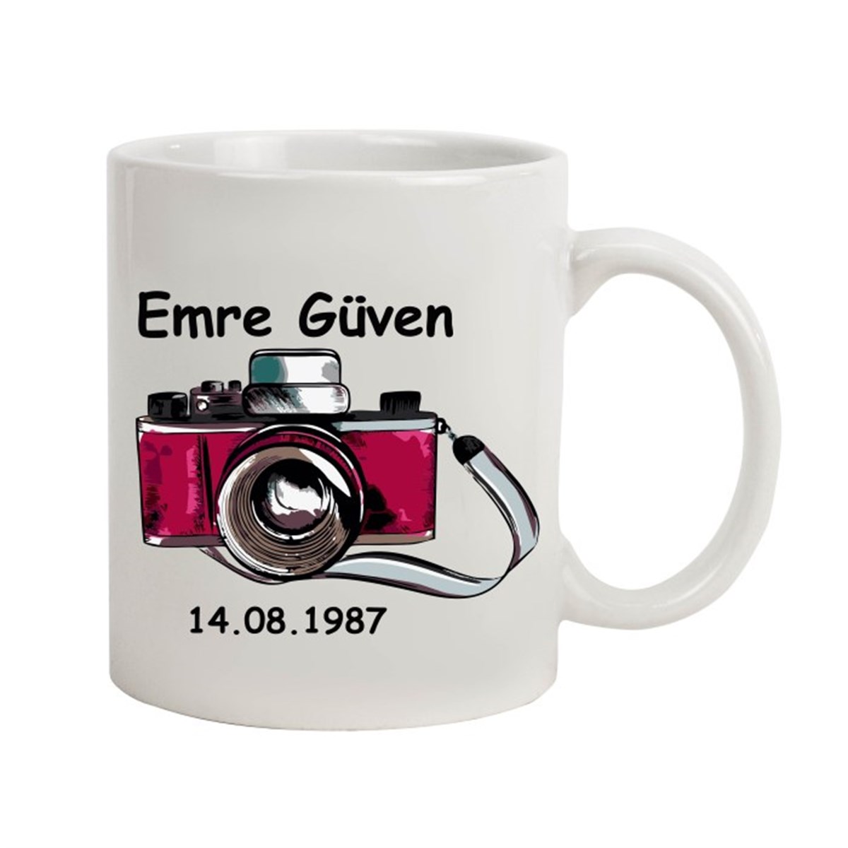 İsme Özel Fotoğraf Makinesi Temalı Kupa Bardak