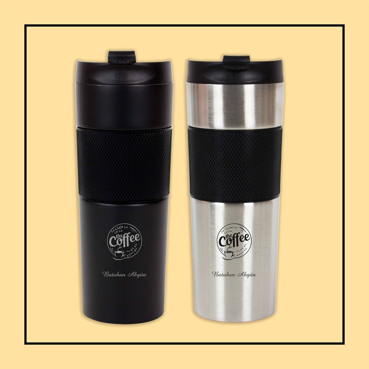 İsme Özel French Press Çelik Termos 500 ML​