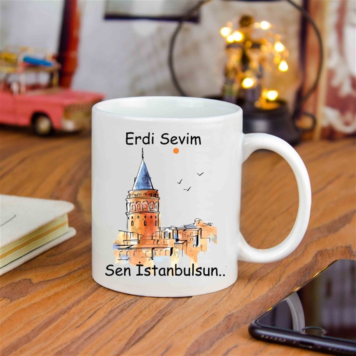 İsme Özel Galata Kulesi Temalı Sen İstanbulsun Kupa Bardak