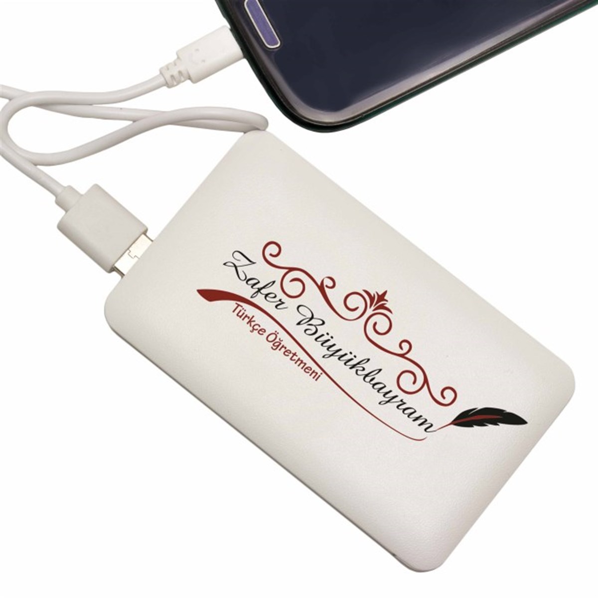 İsme Özel İnce Tasarımlı 5000 Mah. Powerbank - Öğretmen