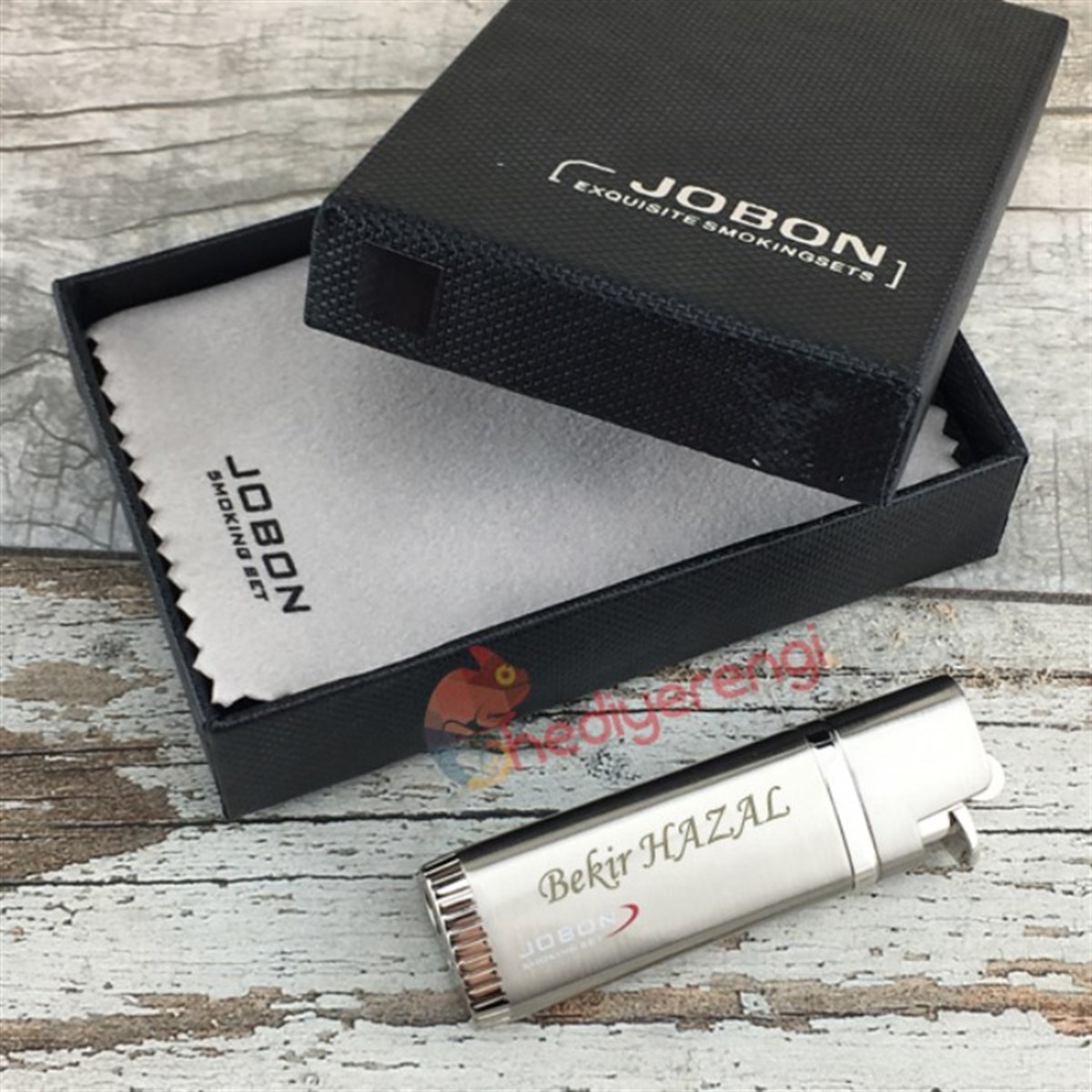 İsme Özel Jobon Exclusive Metal Puro Çakmağı Gümüş Renk