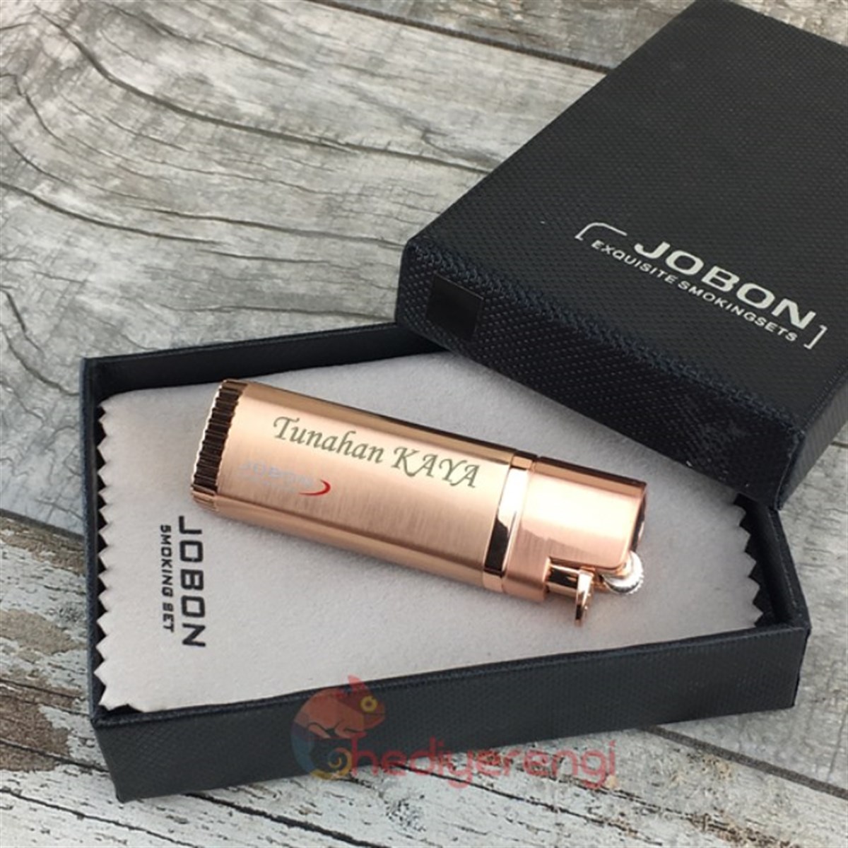 İsme Özel Jobon Exclusive Metal Puro Çakmağı Rose Renkli
