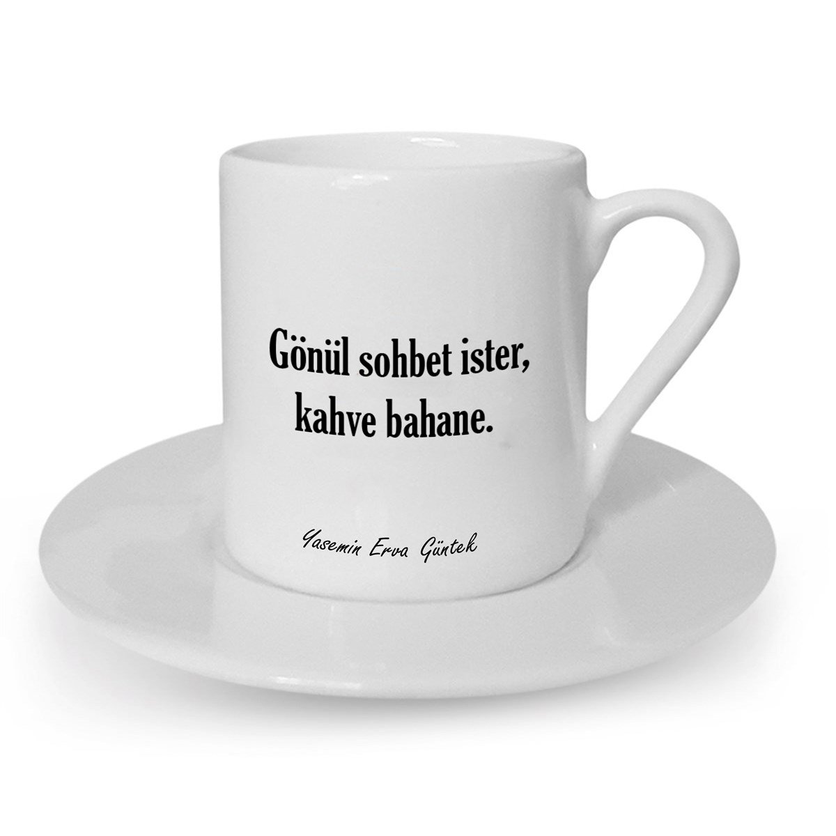 İsme Özel Kahve Bahane Temalı Türk Kahvesi Fincanı Seti