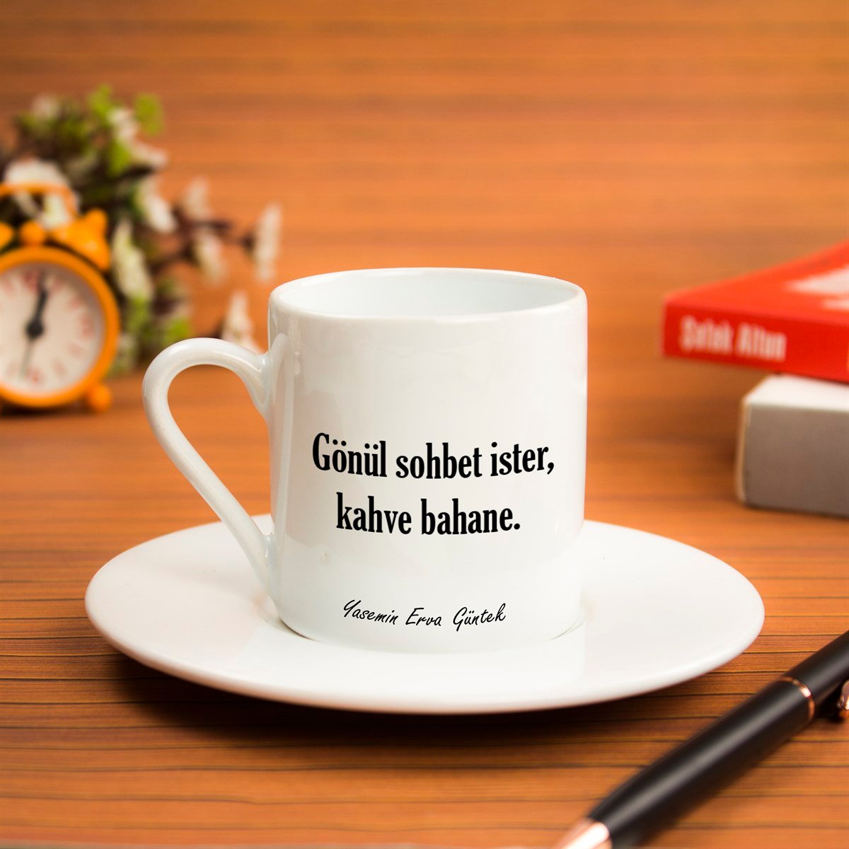 İsme Özel Kahve Bahane Temalı Türk Kahvesi Fincanı Seti