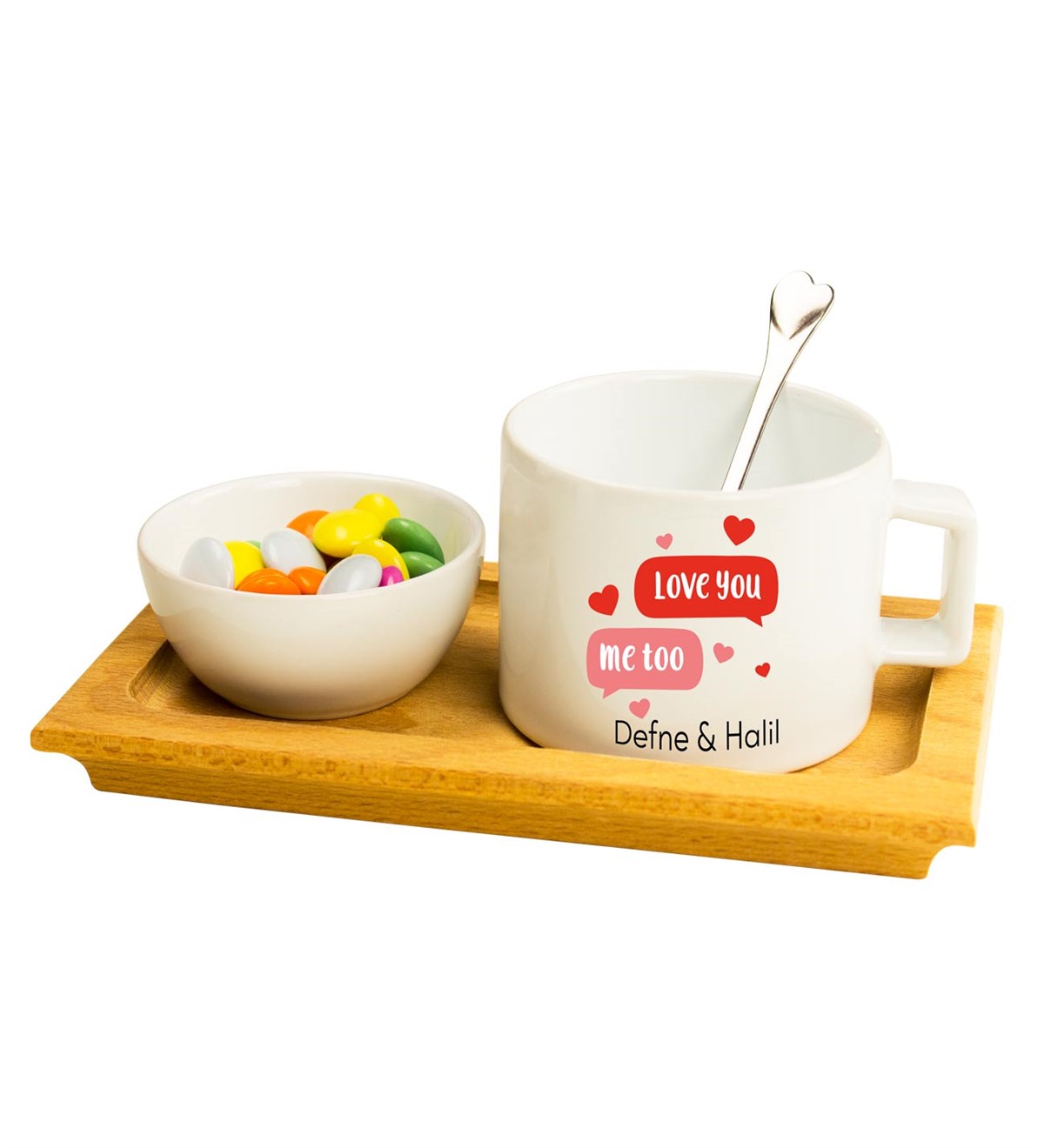 İsme Özel Kahve-Çay Fincanı ve Şekerlik İkram Seti - Me Too Temalı