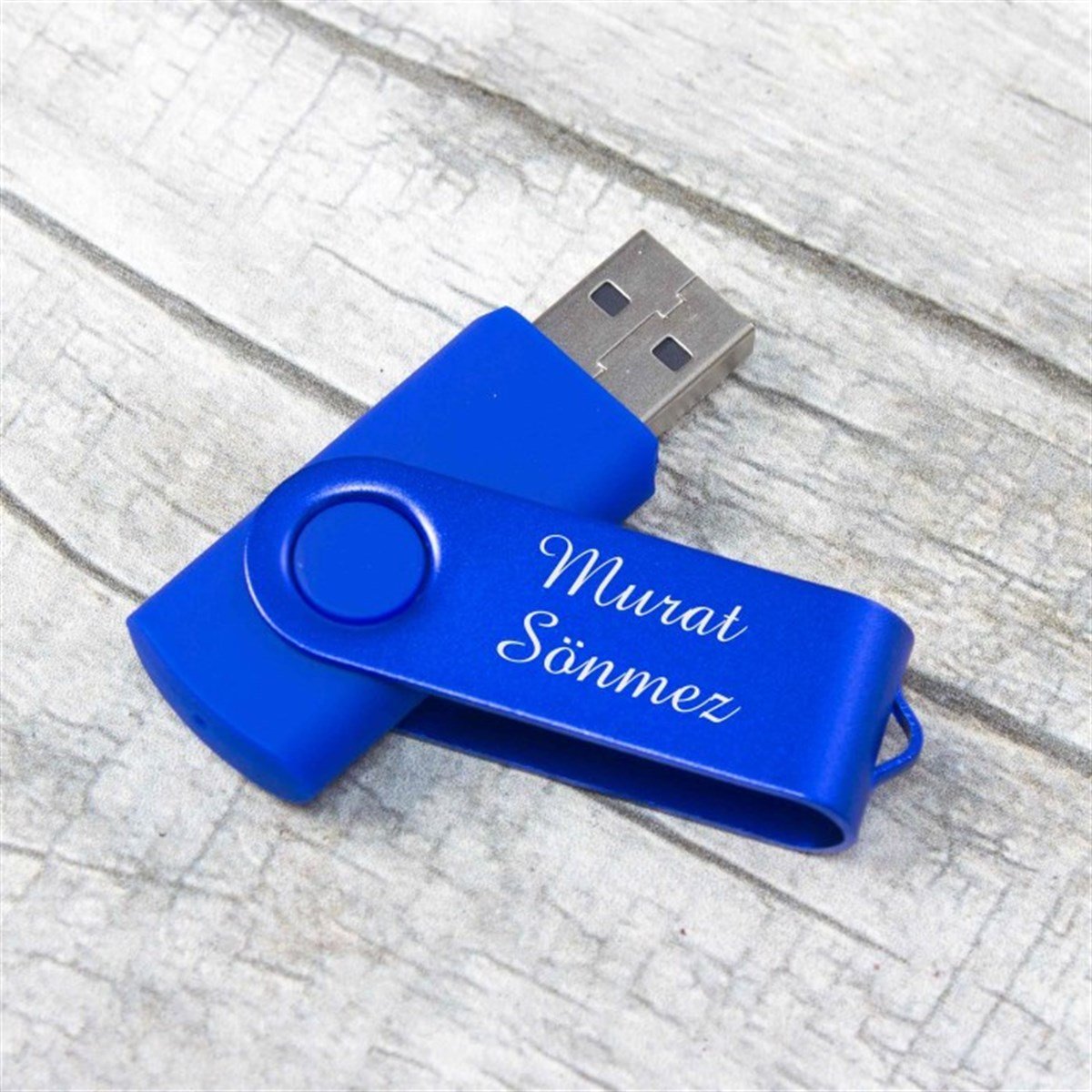 İsme Özel Kalem ve Usb Bellek Seti Özel Tasarım Kutulu Lacivert