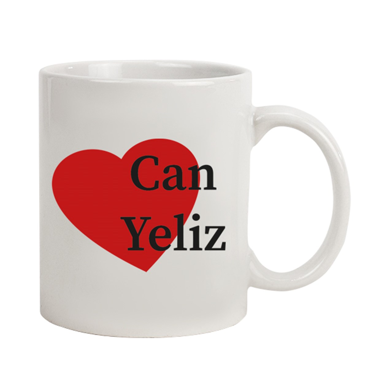 İsme Özel Kalpli Kupa Bardak