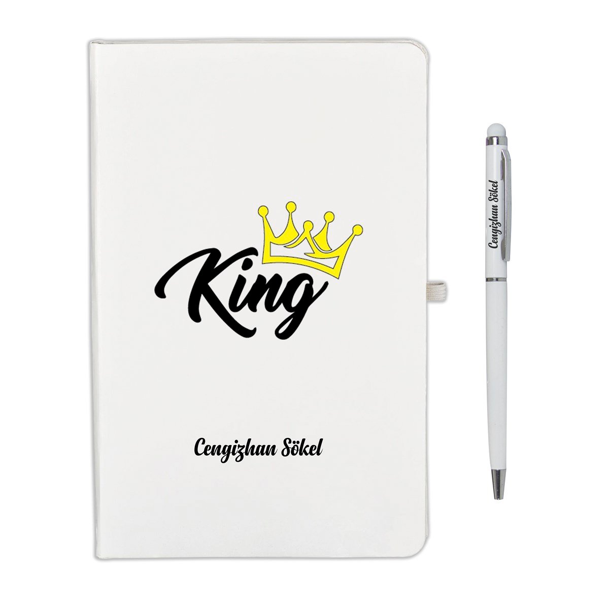 İsme Özel King Temalı  Defter ve Kalem Seti