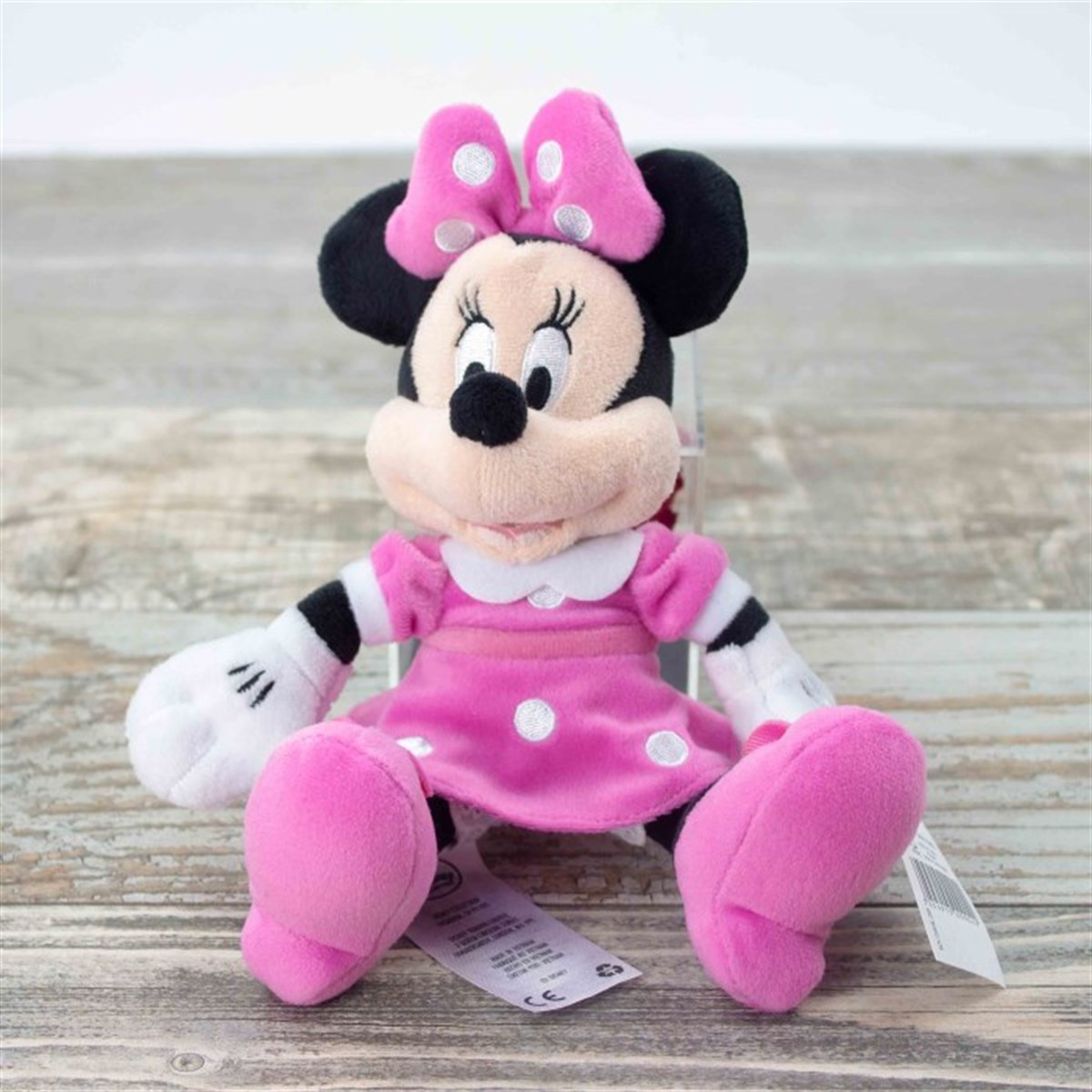 İsme Özel Kırmızı Solmayan Gül ve Minnie Mouse Peluş Aranjmanı 