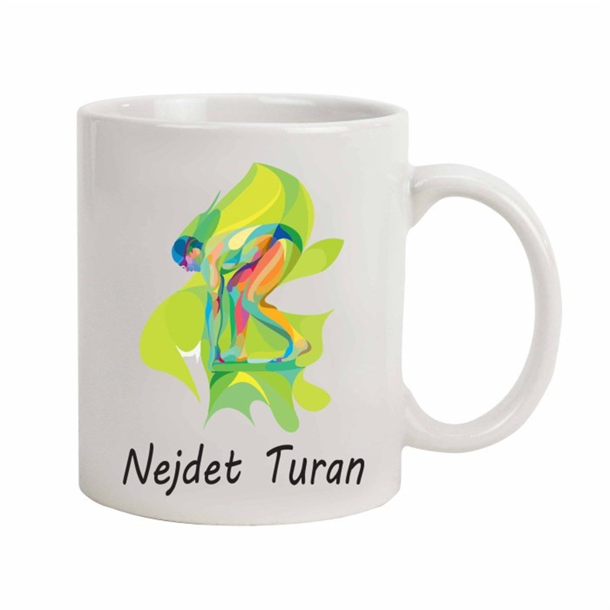 İsme Özel Kupa Bardak - Yüzücü