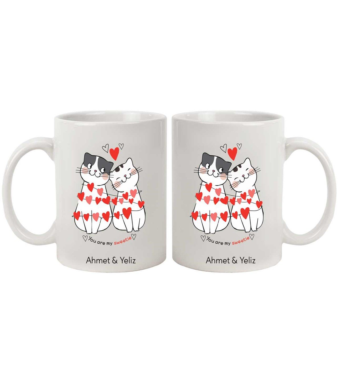 İsme Özel Kupa Bardak-Cats Love Temalı