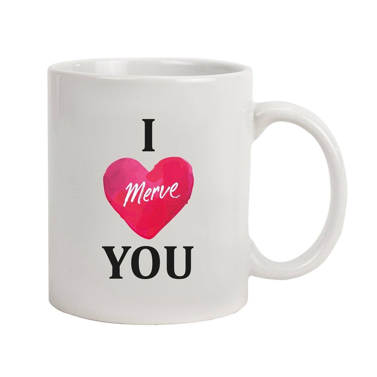 İsme Özel Kupa Bardak - I Love You Temalı