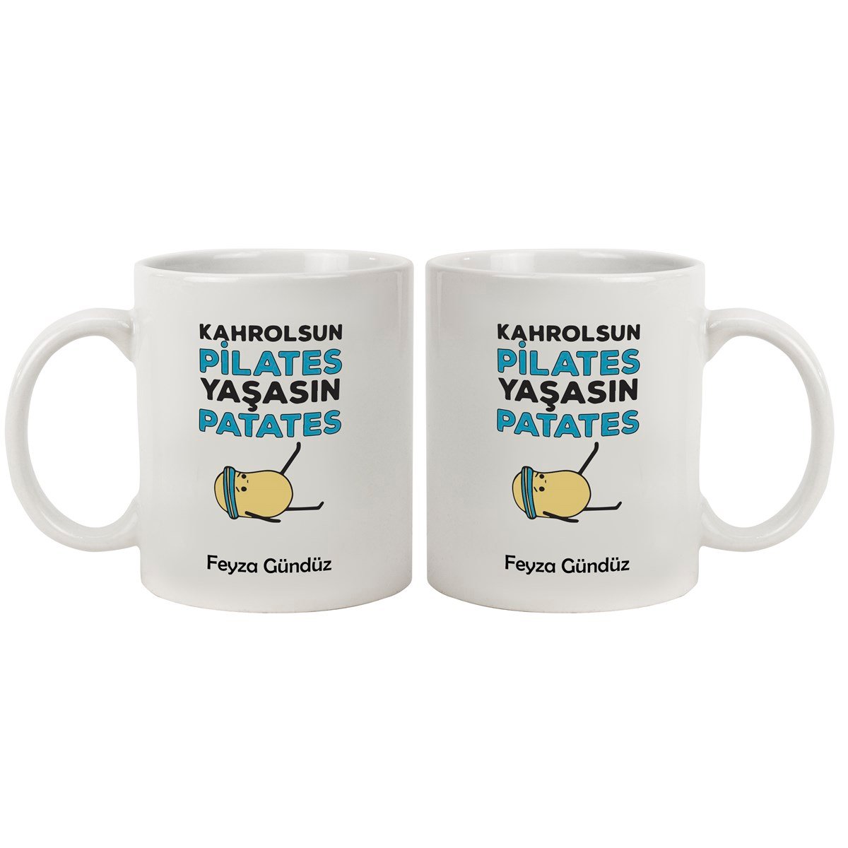 İsme Özel Kupa Bardak - Kahrolsun Pilates Yaşasın Patates