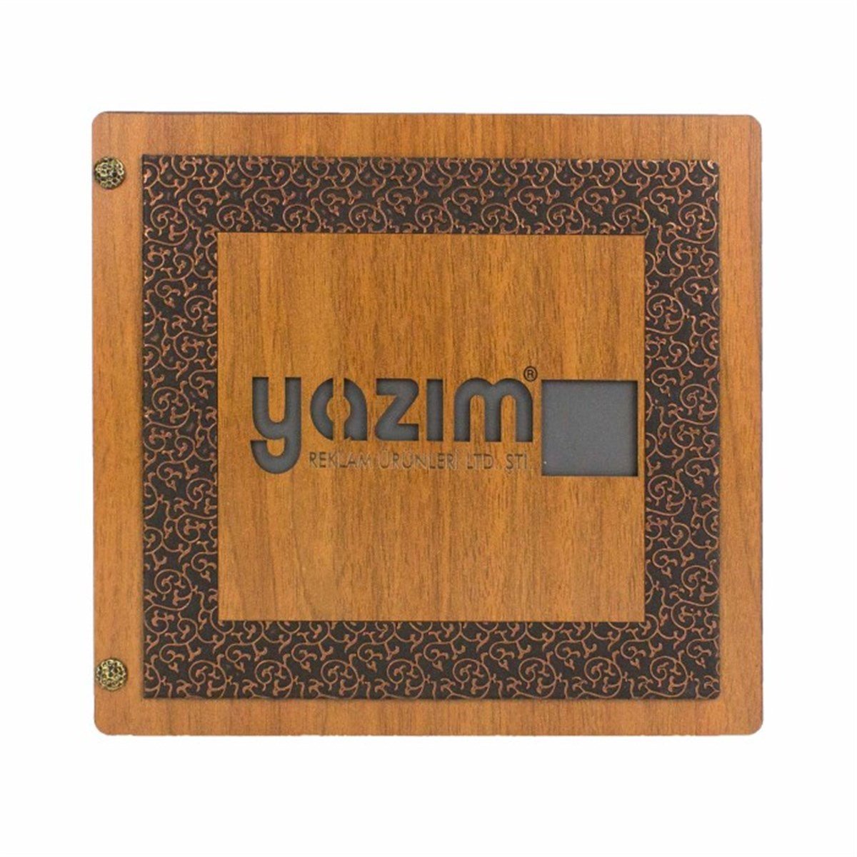 İsme Özel Kurumsal Logo Temalı Ahşap Tasarım Kutu 48'li​ Çikolata