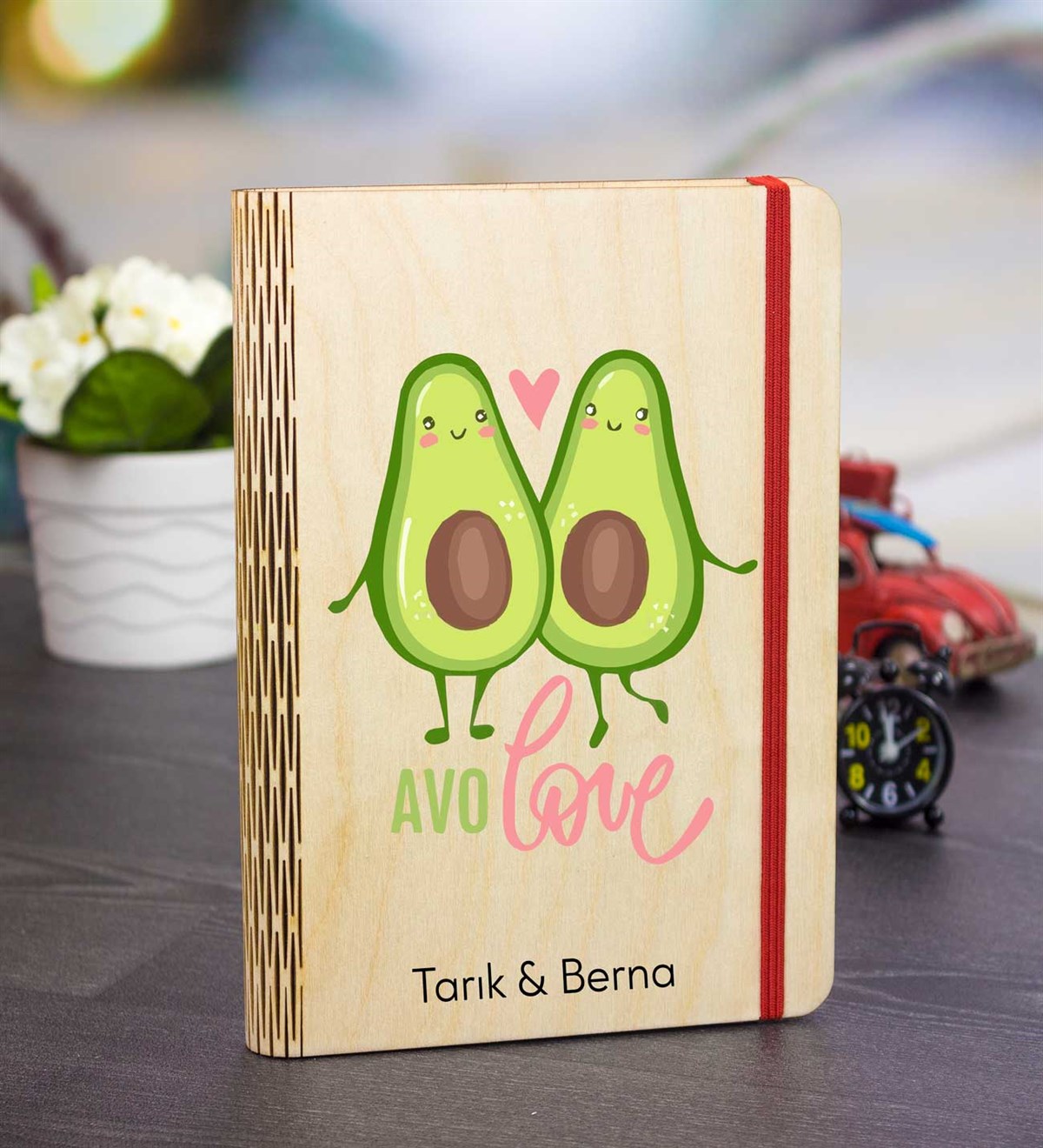 İsme Özel Love Ahşap Anı Defteri - Avolove