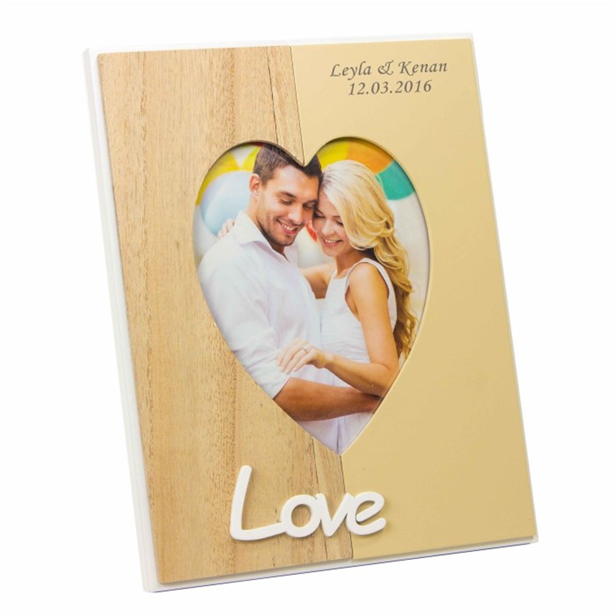 İsme Özel Love Temalı Ahşap Resim Çerçevesi​