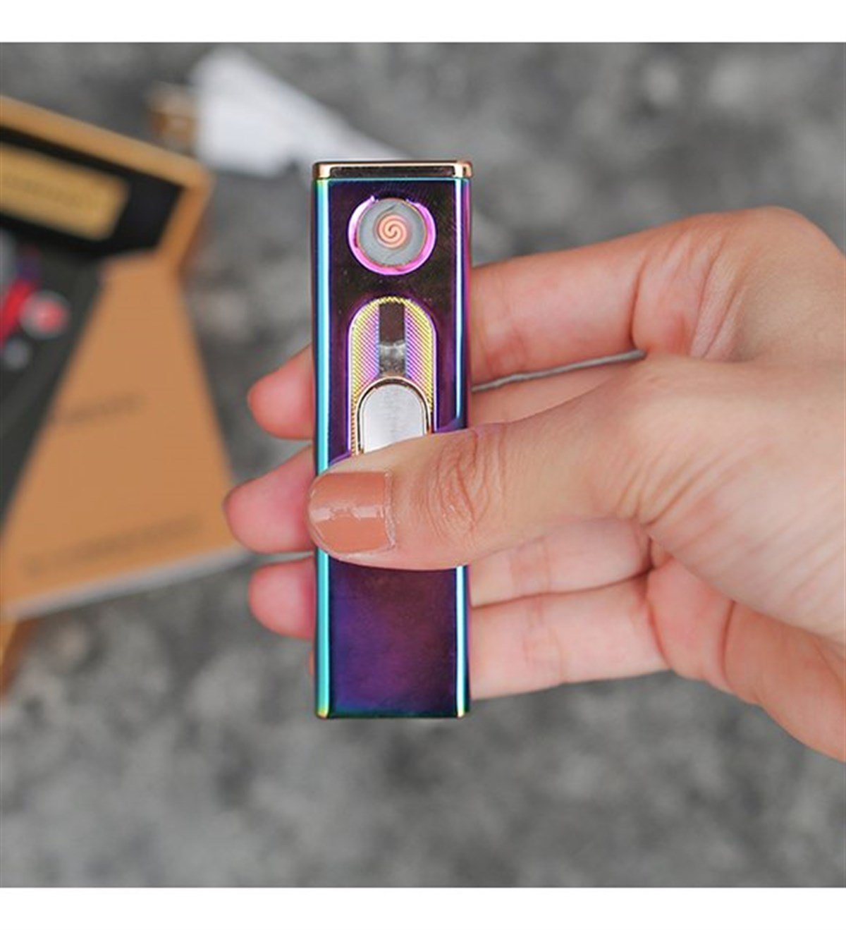 İsme Özel Lüx Usb Şarjlı Rezistanslı Metal Çakmak