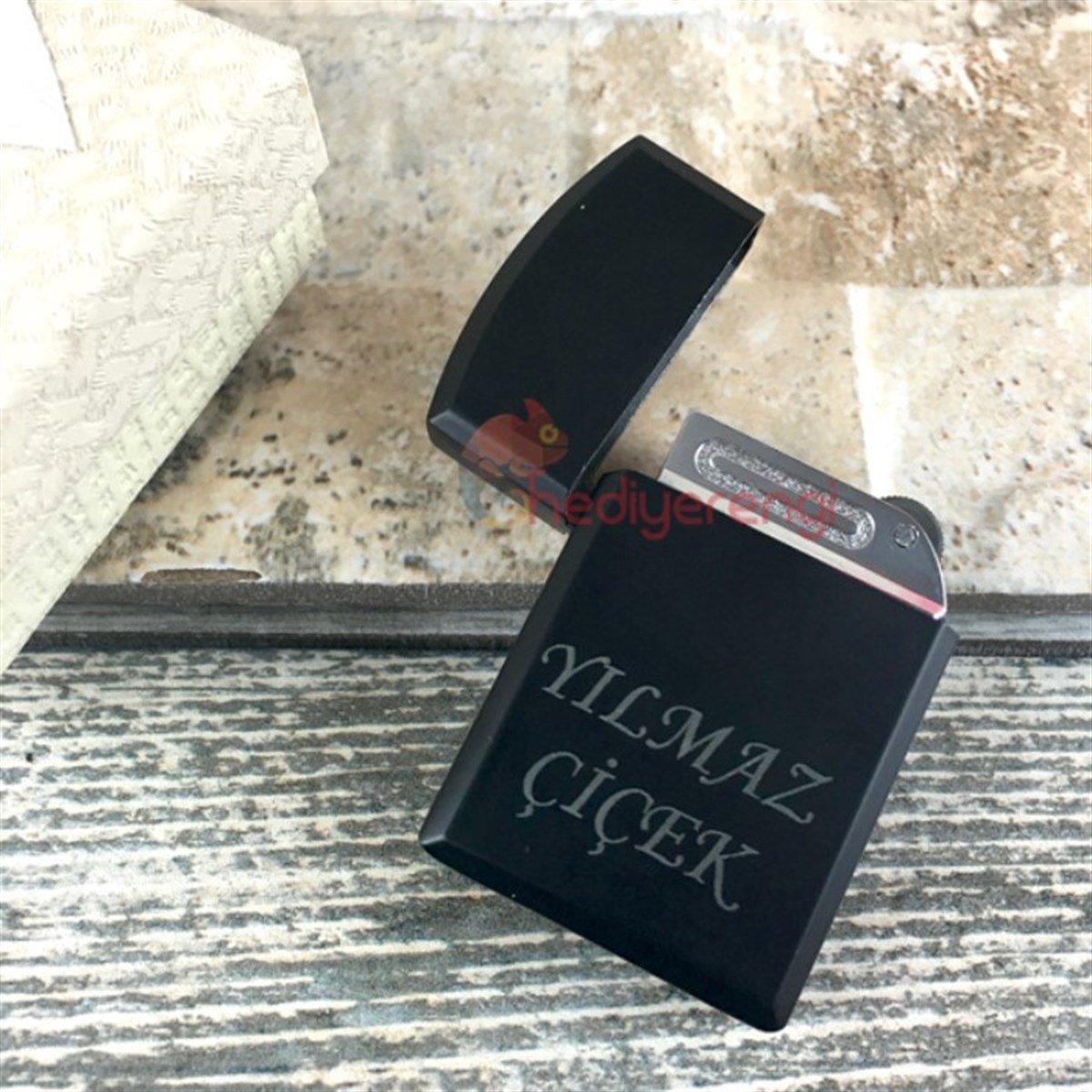 İsme Özel Metal Siyah Çakmak 