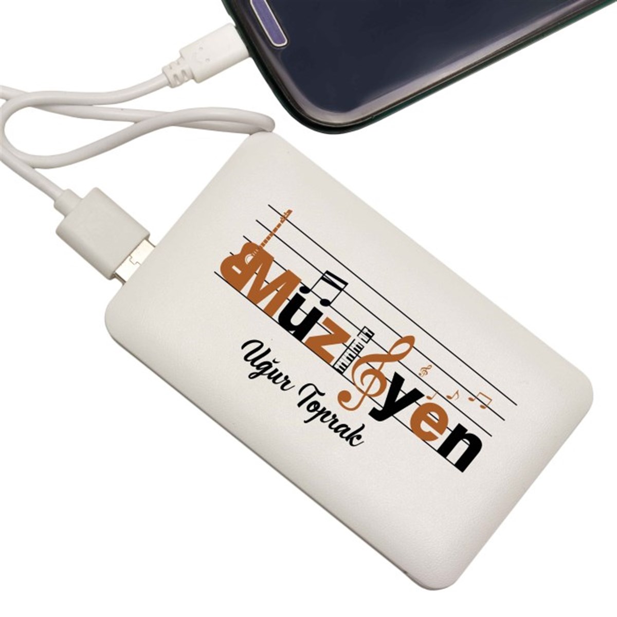 İsme Özel Müzisyen Temalı İnce Tasarımlı 5000 Mah. Powerbank ( Mobil Şarj Cihazı )