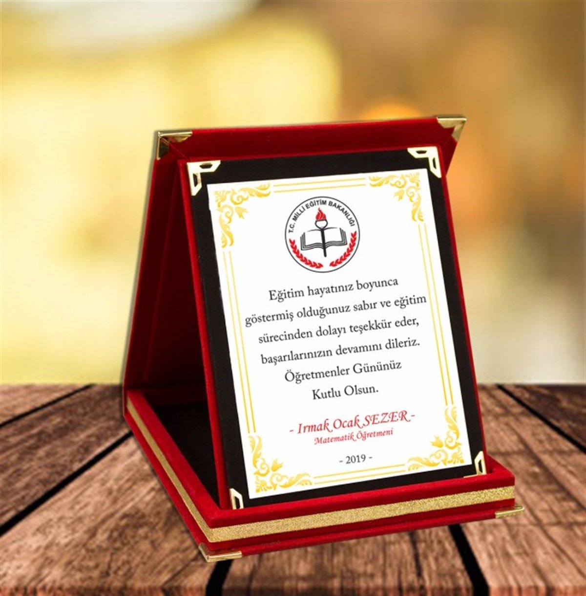 İsme Özel Öğretmen Temalı Büyük Boy Plaket