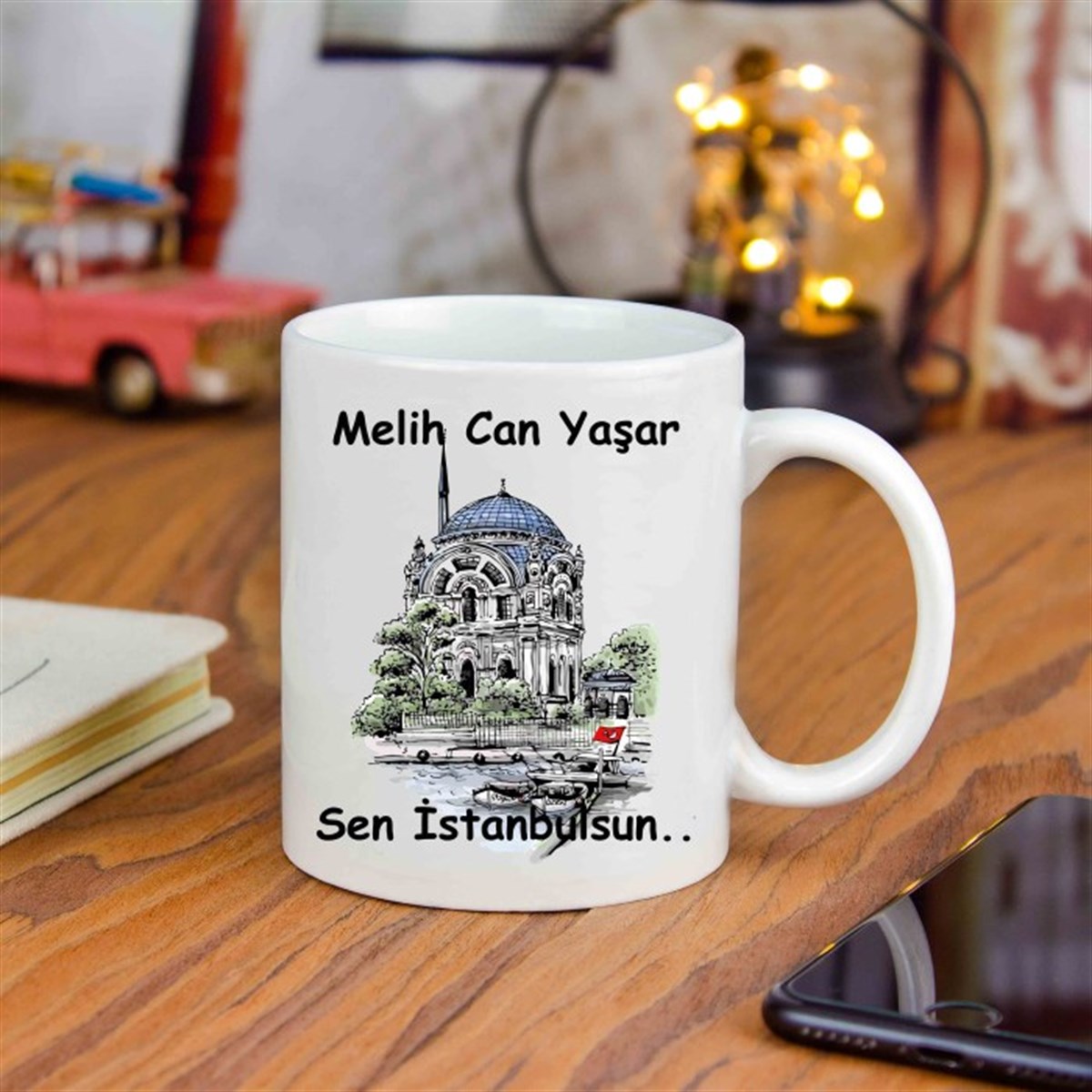 İsme Özel Ortaköy Temalı Sen İstanbulsun Kupa Bardak