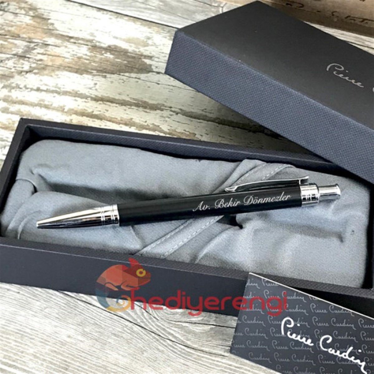 İsme Özel Pierre Cardin Tükenmez Kalem Siyah PC101