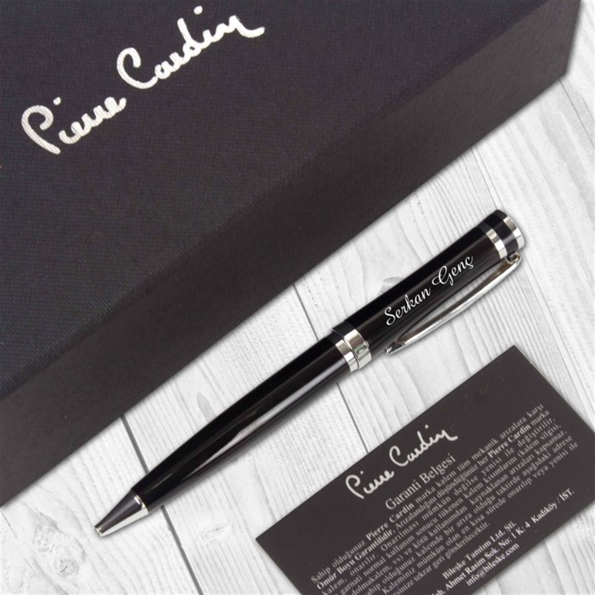 İsme Özel Pierre Cardin Tükenmez Kalem Siyah PC141