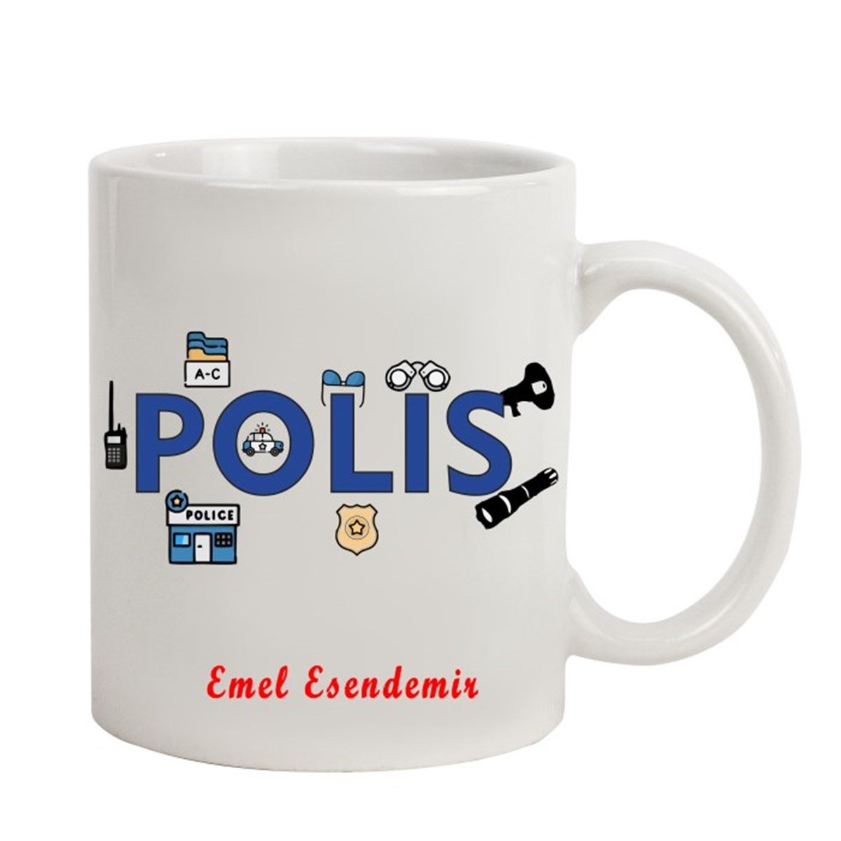 İsme Özel Polis Temalı Kupa Bardak M3