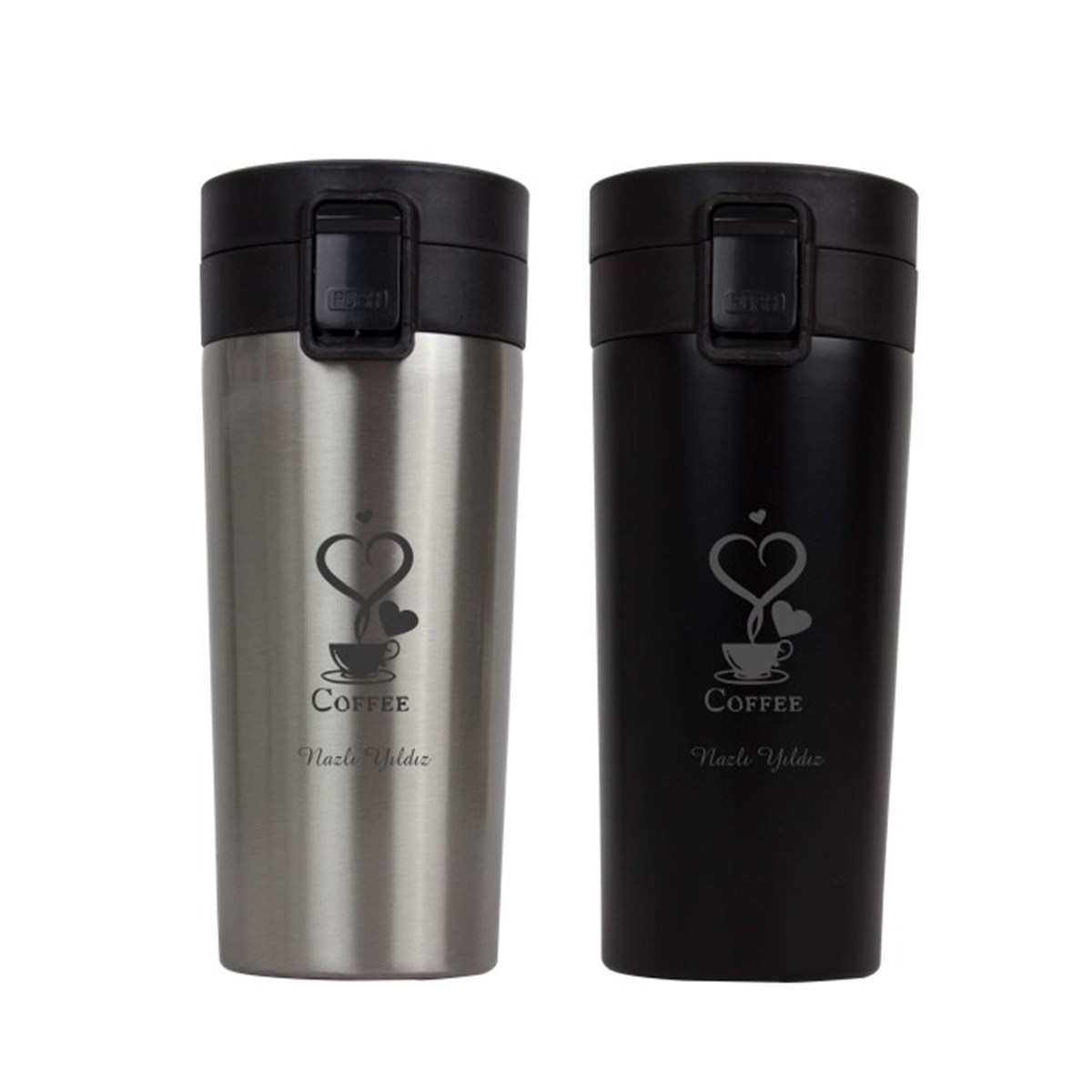 İsme Özel Premium Çelik Termos 380 ML - Coffee
