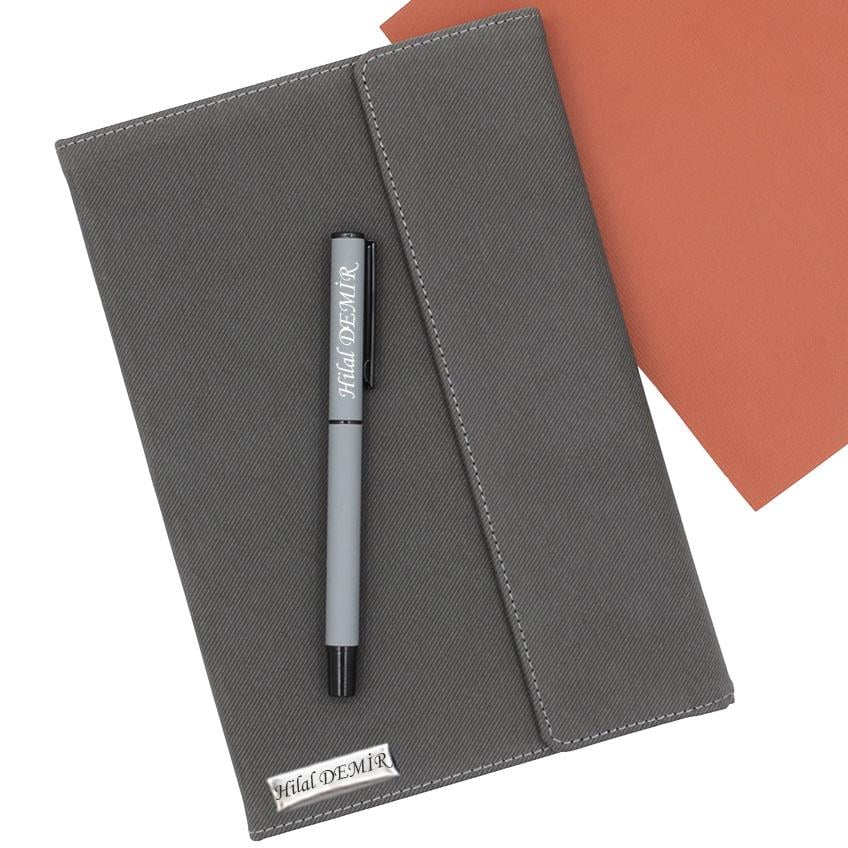 İsme Özel Premium Defter ve Roller Kalem Seti Tasarım Kutulu