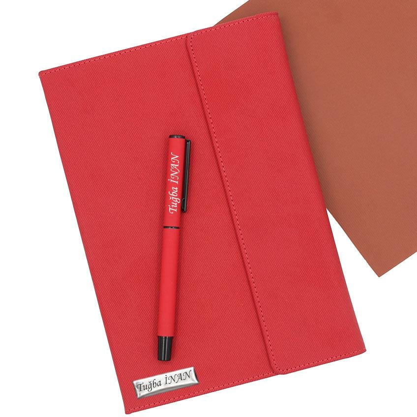 İsme Özel Premium Defter ve Roller Kalem Seti Tasarım Kutulu