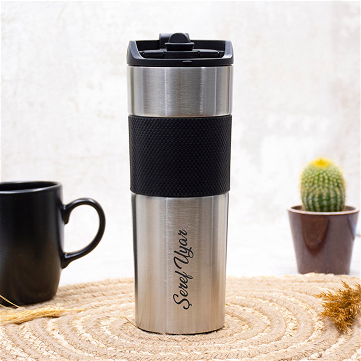 İsme Özel Premium French Press Çelik Termos 500 ML M3