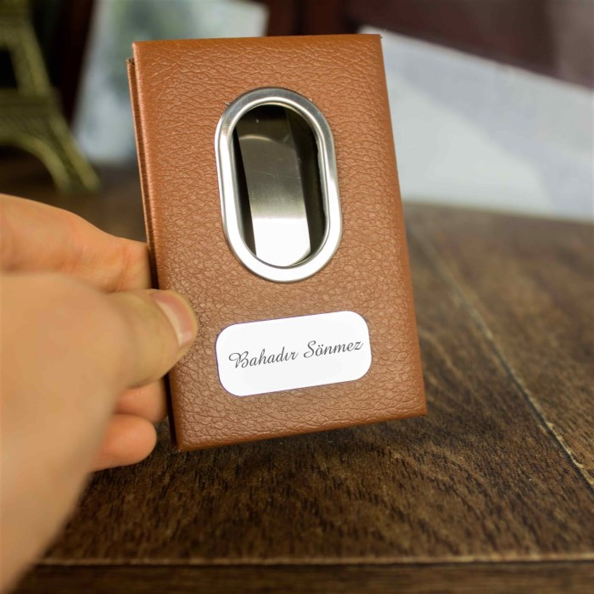 İsme Özel Premium Kaydırmalı Kartvizitlik Taba