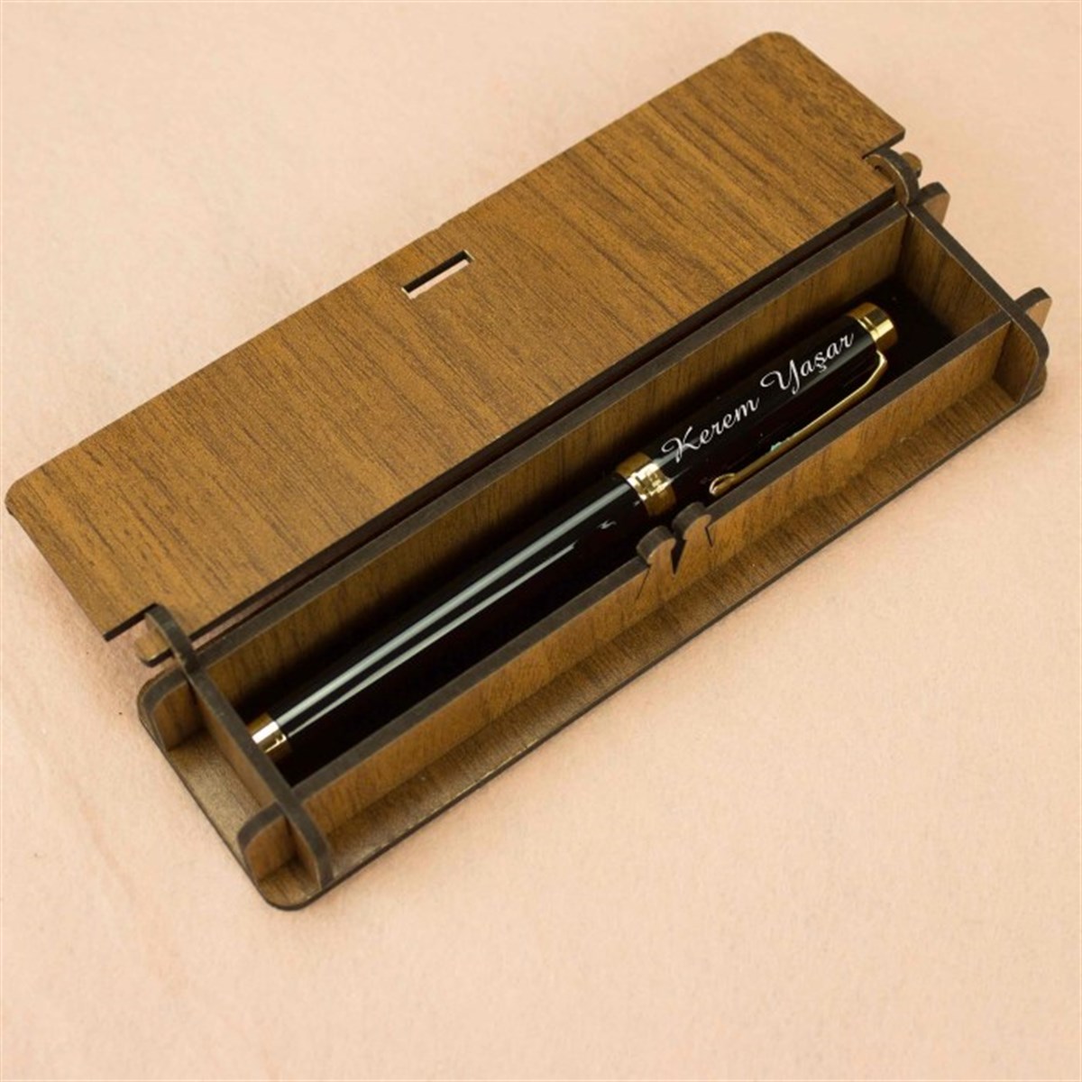 İsme Özel Premium Metal Dolma Kalem Ahşap Kutulu Siyah