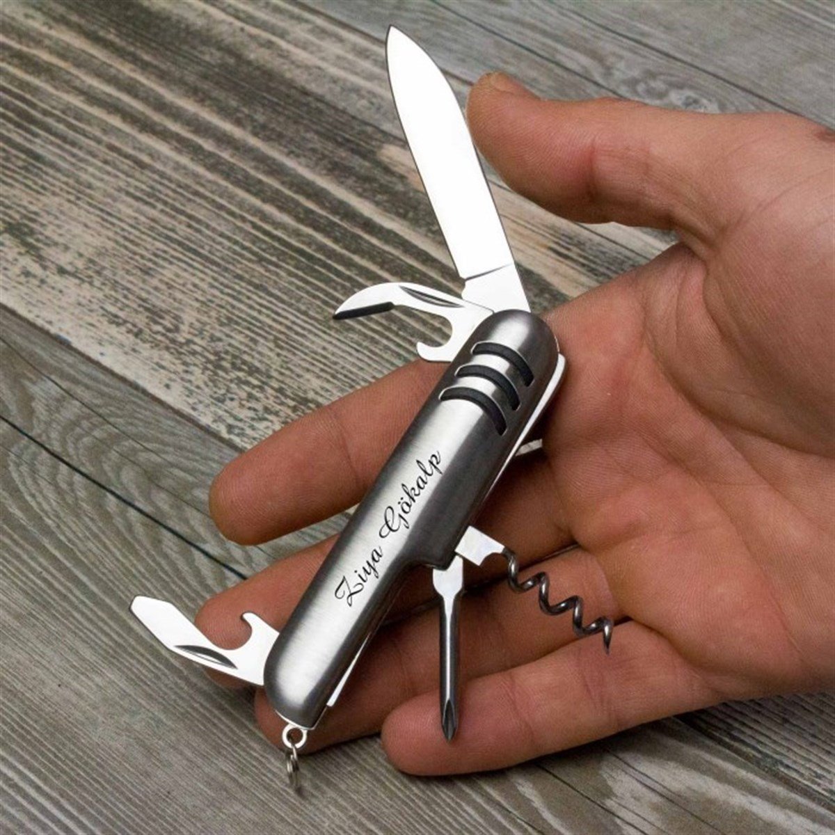 İsme Özel Premium Metal Kartvizitlik Çakı ve Kalem Seti