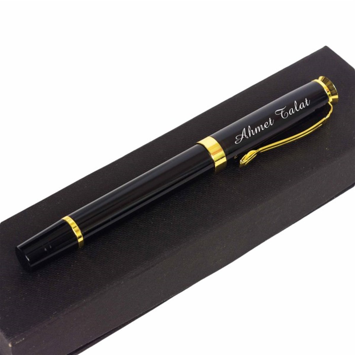 İsme Özel Premium Metal Siyah Roller Kalem Tasarım Kutulu