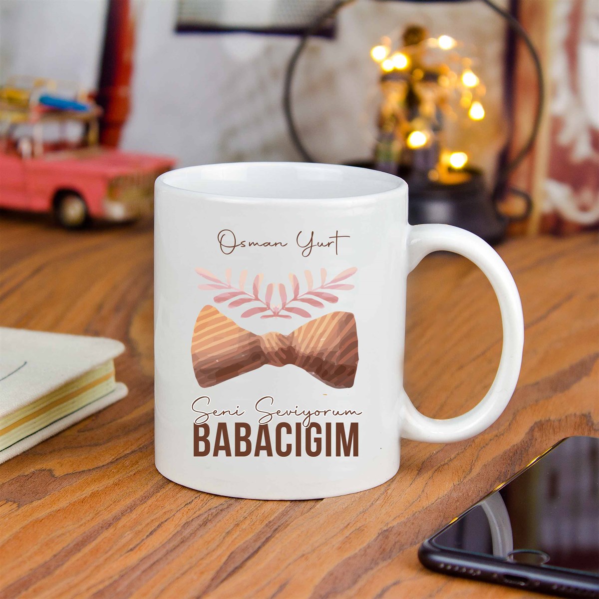 İsme Özel Seni Seviyorum Babacığım Temalı Kupa Bardak