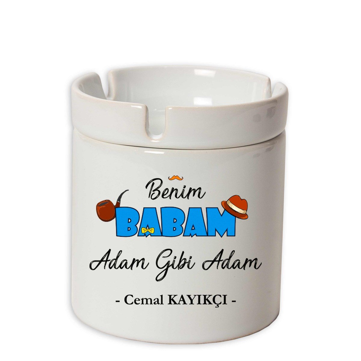 İsme Özel Seramik Küllük - Benim Babam Adam Gibi Adam
