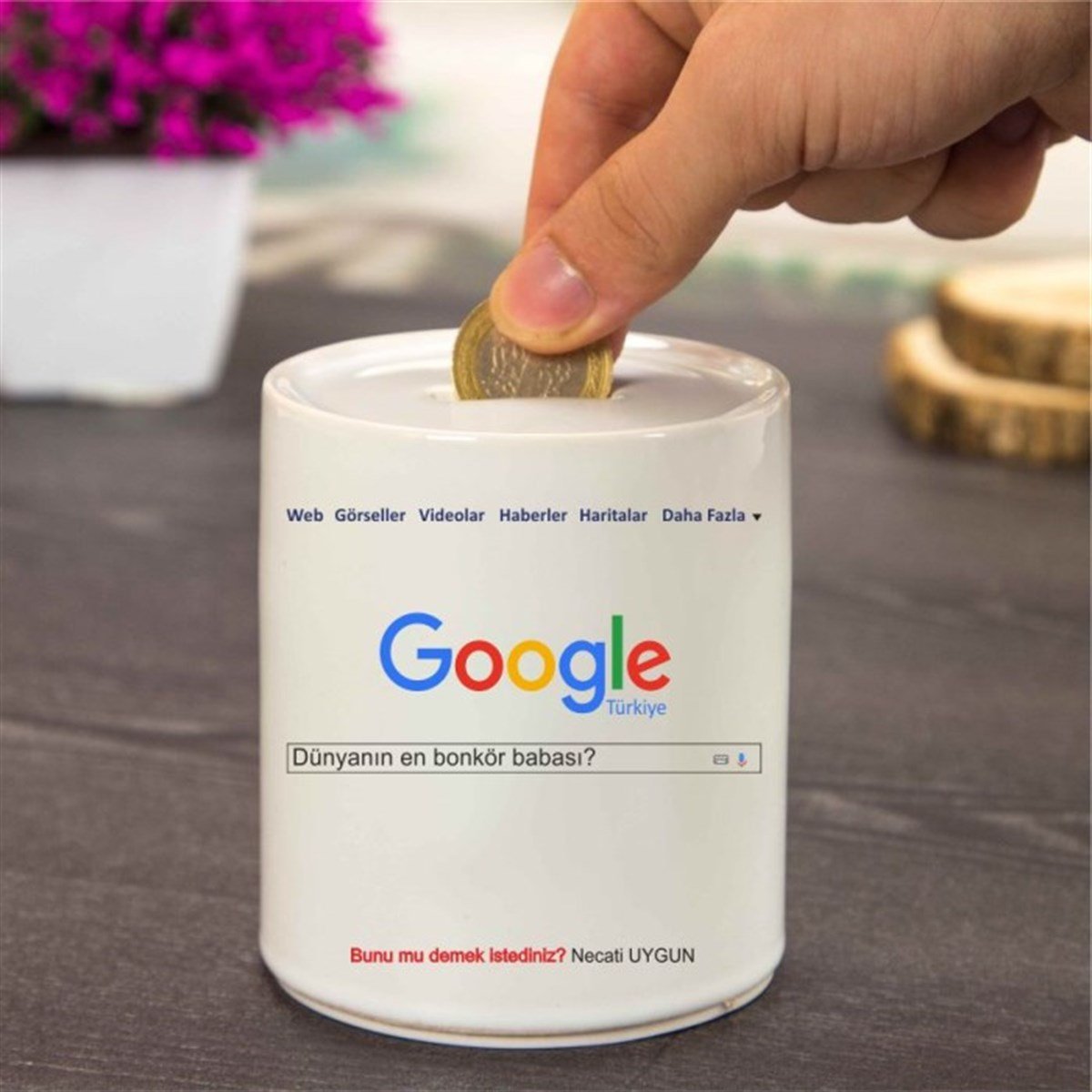 İsme Özel Seramik Kumbara - Google Babanızın Tanımı